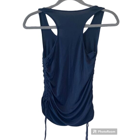 Adore Me  rushed sides racer back blue tank top - Picture 2 of 3